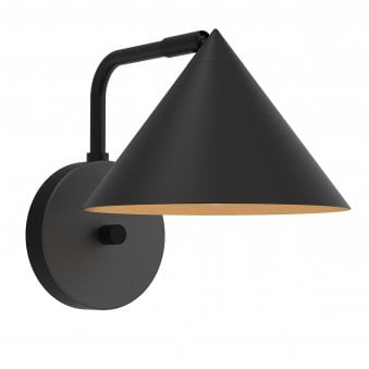Remyck Single Wall Light with Dimmer Switch in Matte Black