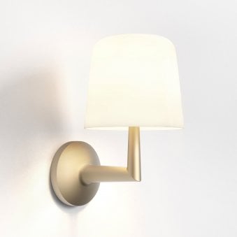Ella Wall Light in Light Bronze with Porcelain Shade