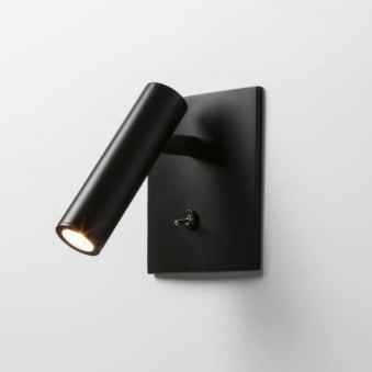 Enna Square LED Switched Reading Light in Matt Black