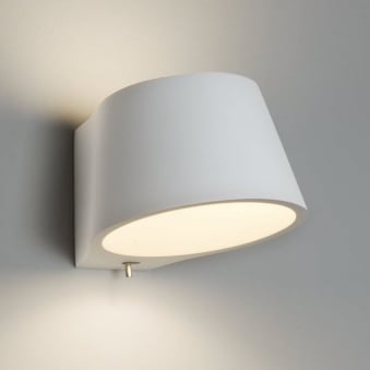 Koza Switched Plaster White Wall Light