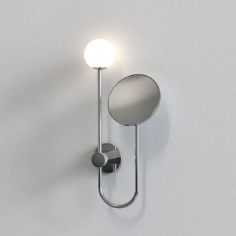 Orb IP44 Bathroom Wall Light & Mirror in Chrome