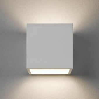 Pienza Square Wall Light in White Plaster