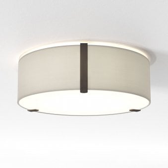 Salina 400 Ceiling Light in Putty Fabric with Metal Bronze Detail