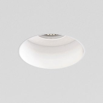 Trimless Slimline Round Fixed Fire-Rated IP65 Downlight in Matt White