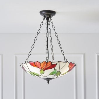 Botanica Inverted Tiffany Glass Pendant