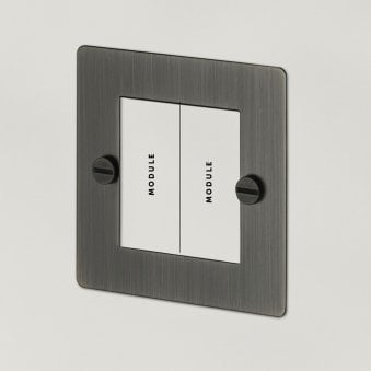 1 Gang 2 Module Euro Plate in Smoked Bronze