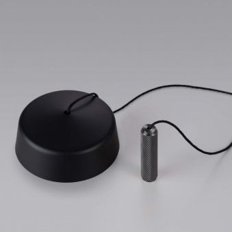 2-Way Pull Chord Light Switch in Black Knurled Gun Metal Grey Pull