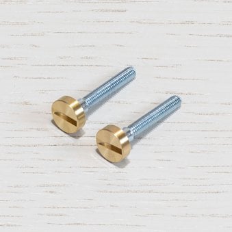 A Pair of Replacemmt Coin Caps with Screws For Switches in Brass