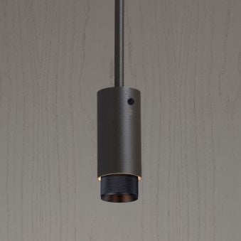 Exhaust Single Drop Pendant Spotlight in a Graphite Finish with Black Detail