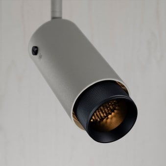 Exhaust Spot Light in a Stone Finish with Black Detail