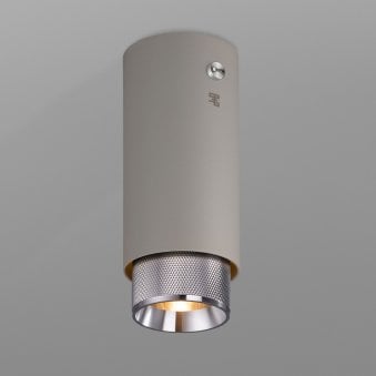 Exhaust Surface Mounted Downlight in a Stone Finish with Steel Detail