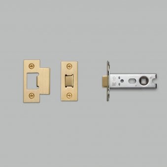 57mm Tubular Door Handle Latch In Brass