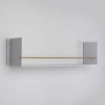 Girder Kitchen Shelf in Stone & Brass