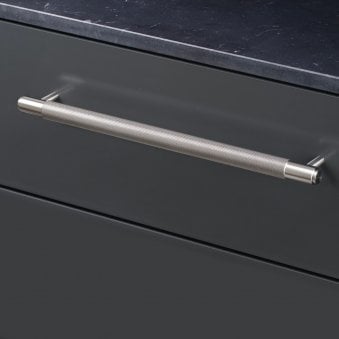 Knurled Large Pull Bar Cabinet Handle In Solid Steel