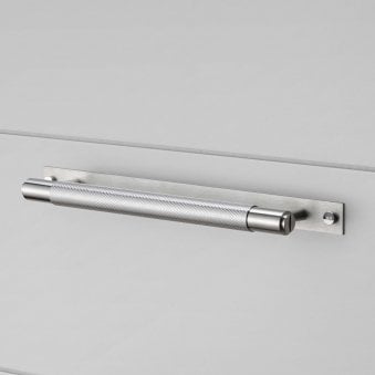 Knurled Large Pull Bar Cabinet Handle With Back Plate In Solid Steel