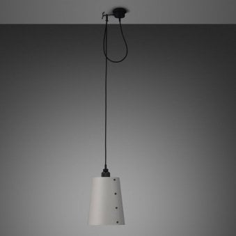 Hooked Large Single Drop Pendant in Stone and Smoked Bronze Finish