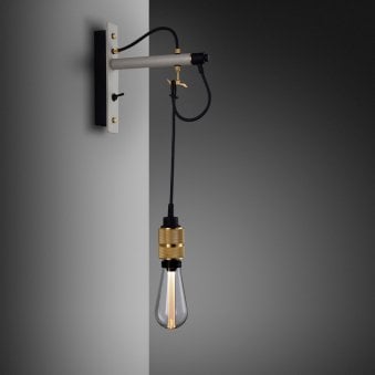 Hooked Nude Switched Wall Light in Stone and Brass Finish