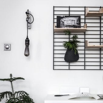 Hooked Nude Switched Wall Light in Stone and Smoked Bronze Finish
