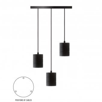 Retro Black 3 x E27 Ceiling Plate Designed for XXL Giant Lamps