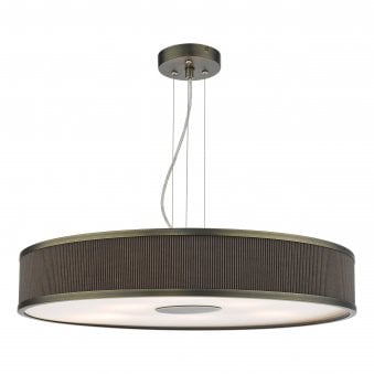 Alvaro Large Pendant In Antique Bronze With Pleated Mushroom Shade