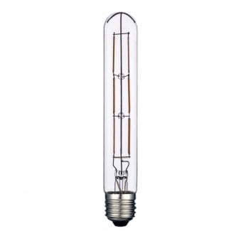 E27 Dimmable Warm White Straight Filament LED 185mm Tube 6W 2700K 600lm