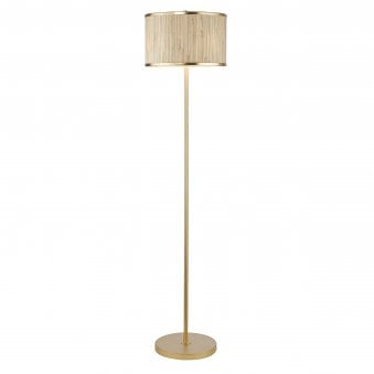 Fenella Floor Lamp In Gold Leaf With Seagrass Shade