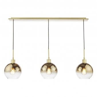 Lycia Linear Pendant In Gold With Ombre Gold Glass Shades
