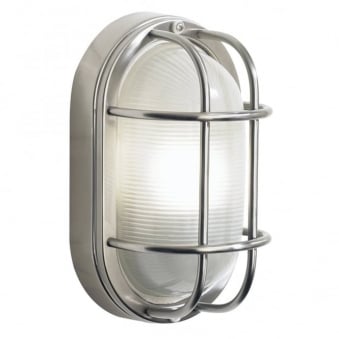 Salcombe Small Oval Exterior Wall Light in Stainless Steel
