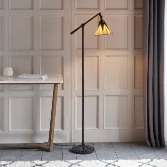 Dark Star Tiffany Glass Task Floor Lamp