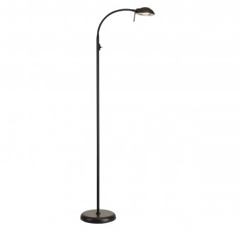Bamberg Satin Black Adjustable Floor Lamp