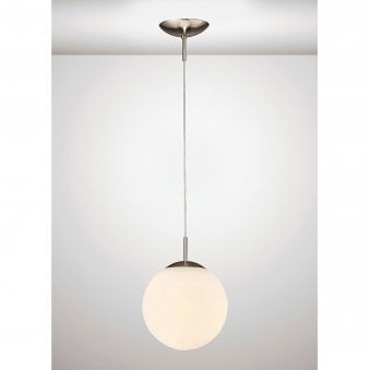 Miranda 25cm Satin Nickel & Frosted Glass Pendant