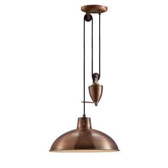 Wellington Rise & Fall Pendant In Antique Copper