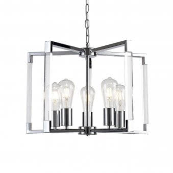 Canto 5 Light Pendant in Polished Nickel