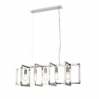 Canto Rectangular 5 Light Pendant in Polished Nickel