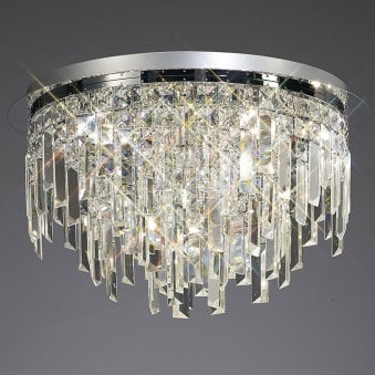 Maddison 6 Light Clear Crystal Ceiling Light in Polished Chrome