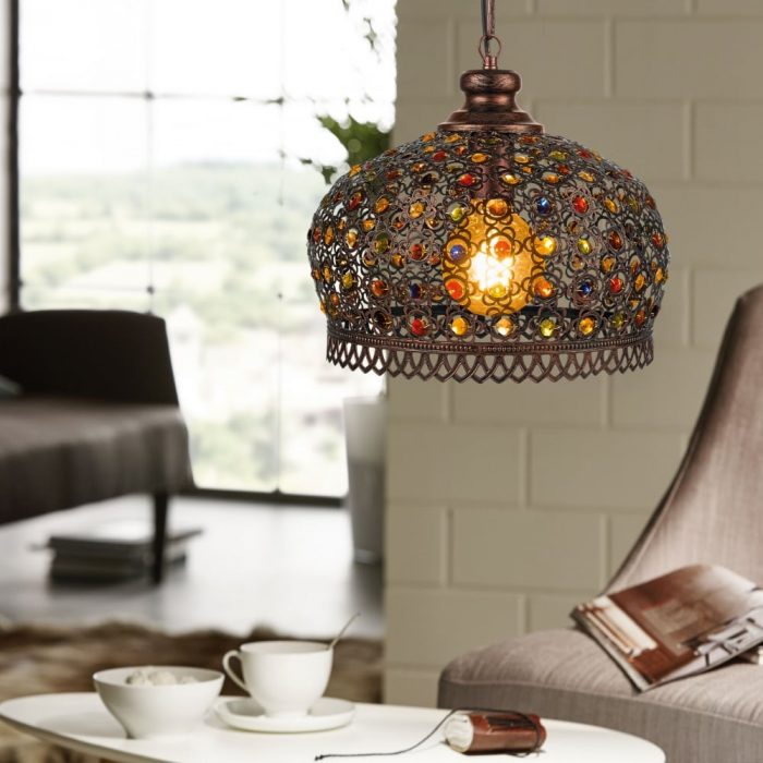 Eglo Jadida Antique Copper Pendant Light