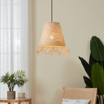 Aycliffe Single Drop Pendant with Natural Woven Seagrass Shade