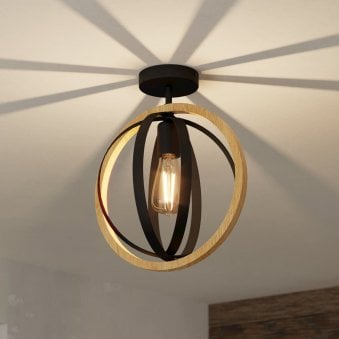 Basildon Ceiling Light in Natural Wood