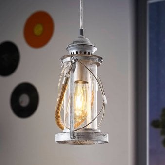 Bradford Antique Silver Lantern Style Pendant Light
