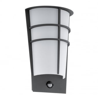 Breganzo 1 LED IP44 Outdoor PIR Wall Light in Anthracite