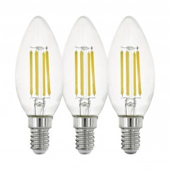 E14 Warm White LED Candle 4W 2700K 470lm Triple Pack