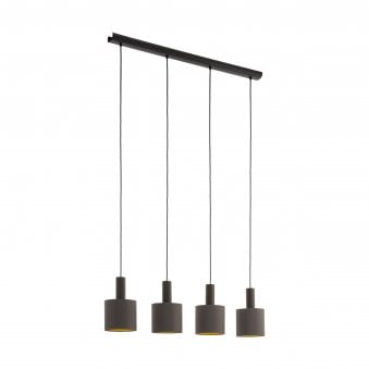 Concessa 1 Four Drop Bar Pendant Light in Cappuccino and Gold