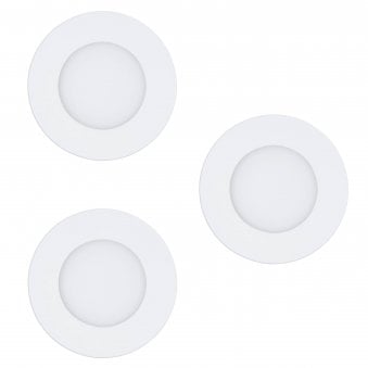 Connect Z Tuneable White Set of 3 Fueva IP44 85mm Downlights in White