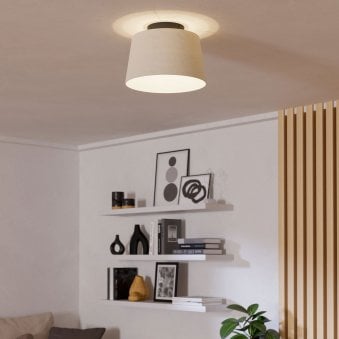 Febres Ceiling Light with White Fabric Shade
