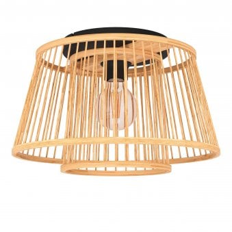 Hykeham Ceiling Light with Natural Bamboo Lampshade