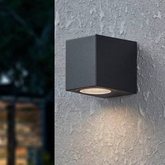 Jabaga IP44 Exterior GU10 Down Wall Light in Black