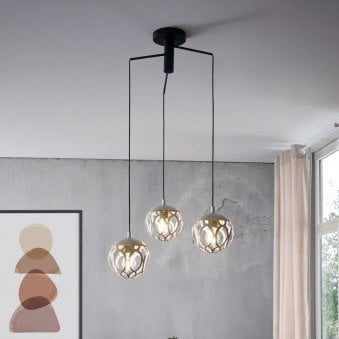 Mirtazza Black & Champagne Triple Round Pendant