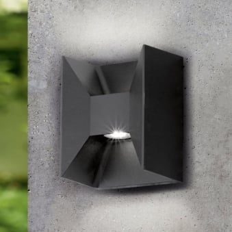 Morino Black Cube LED Up and Down Wall Light