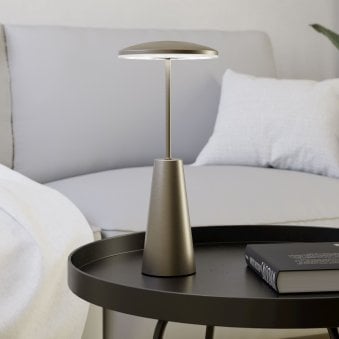 Piccola Battery Operated Rechargeable Dimmable CCT LED Table Light in Dark Bronze