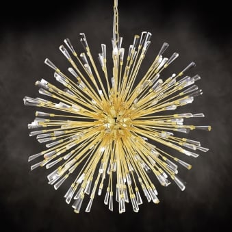 Vivaldo 1 Gold and Crystal 21 LED Ceiling Pendant